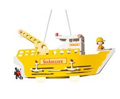 Elobra - Lampada a sospensione per bambini, a forma di croce marina, in legno, 40 W, colore: giallo