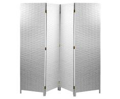 Vacchetti Giuseppe 42017300GR Paravento, 4 Ante, Carta, Grigio Chiaro, 40 x 41 x 175 cm