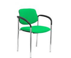 Piqueras Y Crespo (PIQU7) Sedia Fissa Villalgordo Bali Verde Telaio Cromato con braccioli, Ufficio, Taglia Unica