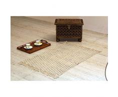 Stylla London® Tappeto Indiano per Soggiorno con Stampa a Blocchi, 100% Cotone, Commercio Equo e Solidale, 60 x 90 cm