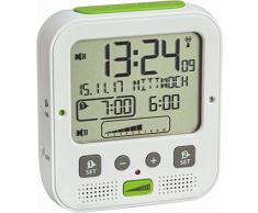TFA Dostmann Boom ad Alte Prestazioni della Radio Sveglia con Vibration Alarm, Plastica, Bianco, 11Â x 6Â x 12Â cm
