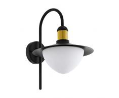 EGLO SIRMIONE - Lampada da parete in acciaio zincato, 60 W, colore: nero/oro
