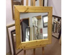 Modec Mirrors Specchi da Parete e da sopravvento in Legno di Pino Massiccio, da 93 mm, Colore: Quercia Chiaro, Dimensioni: 58 cm x 48 cm