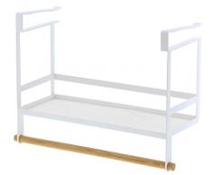 yamazaki - Scaffale da Cucina in Acciaio, Taglia Unica, Colore: Bianco