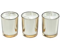 Ritzenhoff - Set di 3 candele profumate, Vetro, nero/giallo, 5 x 5 x 6 cm