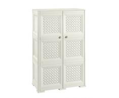 Tontarelli Omnimodus Armadio 3 Moduli con Ante Traforate, Bianco, 79 x 47 x 125 cm