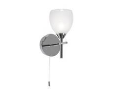 Oaks Lightning Etta - Lampada per Bagno con Paralume in Vetro, Colore: Bianco