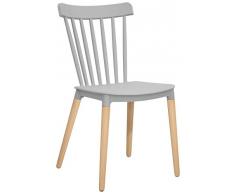 Brianza Outlet Letizia Sedia di Design, Grigio, 40 x 43 x 84 cm