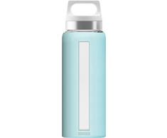 Sigg Dream Glacier Borraccia Vetro (0,65L), Borraccia ermetica e priva di Sostanze nocive, Borraccia Acqua Resistente al Calore in Vetro con Rivestimento in Silicone