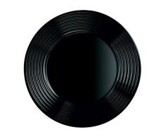 Arcoroc ARC L7613 Harena - Piatto piano in vetro opale, 19 cm, colore: Nero