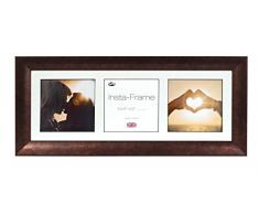 Inov Agosto 21 x 20,32 cm Instaframe Quadro per Instagram 3 / stampaggio Foto in Bianco a Scacchi con la stuoia e Bordo Bianco, Bronzo