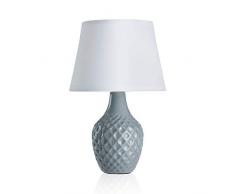 Pauleen 48019 Tavolo Lovely Sparkle Max. 20W E14 Lampada da Comodino Grigio Bianco 230V Ceramica/Tessuto Senza Lampadina