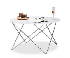 Relaxdays 10021273_723 Tavolino Salotto, Legno, Bianco, 90x90x50 cm