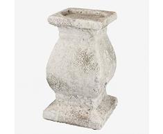 Better & Best Candelabro Grande, Bianco, Grigio, Dimensioni 15 x 15 x 25 cm, Materiale: Terracotta, Taglia Unica