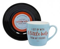 Thumbs Up! L&M Mug And Saucer Set-Friends Tazza con Piattino a Forma di Vinile, Ceramica, Multicolore, 15.7 x 10 x 15.7 cm
