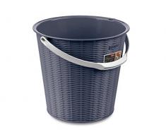 Stefanplast 3663 Secchio Rattan, Blu, 29.5 x 29.5 x 27 cm