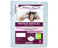 Francia 329.409 Notte Materasso protettore 90x200 Bianco in Cotone 200 x 90 x 1 cm