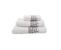 forentex Giochi di asciugamani (Ref vsc-500g) uso multifunzione per bagno, Doccia, lavandino, spiaggia, 100% Cotone, Bianco tojo Grigio, 30Â X 50, 50Â X 90,100Â X 147