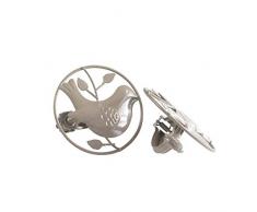 Douceur dintérieur 2 fermatenda Pinza (0) 8 cm Metallo Verniciato Passero Tortora