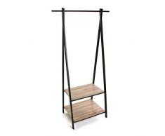 Versa 15810524 Appendiabiti, Legno, Nero, Marrone, 75 x 45 x 150 cm