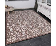 VIMODA Tappeto di Design, Beige ad Alta profondità , Motivo a Quadri, Effetto Glitter, 80 x 150 cm