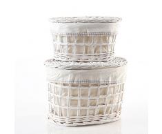 DiKasa PORTALAVORO Vimini Traforato con Coperchio Set Due Pezzi CM 36X27H25 Il Piu Grande