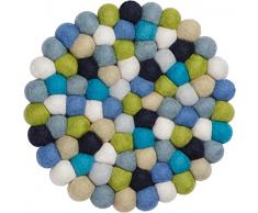myfelt Fritz Feltro Palle di sottopentola, Rotondo, Lana, Multicolore, Diametro 20Â cm