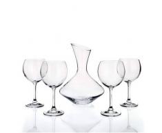 Banchetto Bicchieri di Vino con Decanter in Cristallo, Bianco, 41.5Â x 21Â x 27Â cm