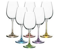 Vanilla Season - Set di 6 Bicchieri da Vino Bianco Bohemia Crystal, Perfetti per Feste