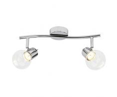 Brilliant g21913/15 a +, lampade da soffitto, Metallo, 5 W, Cromo/trasparente, 18 x 35 x 15 cm