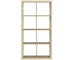 Furniture 247 - Scaffale a 4 ripiani (con 8 mensole a cubo) in rovere naturale