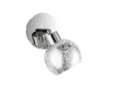 WOFI, Faretto da parete, Vetro, G9, 28Â W, Argento, 10Â x 10Â x 17Â cm