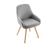 VERSA Lerwick Poltrona, Tela, Grigio, 57x57.5x87.5 cm