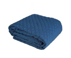 Eurofirany - Copriletto/copridivano/copriletto con Motivo a squami, Trapuntato, per Camera da Letto, Soggiorno, Camera degli Ospiti, 200 x 220 cm, Colore: Blu Navy