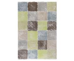 andiamo Design Teppich Lime Karo Muster Webteppich Tappeto, Polipropilene, Turchese/Verde, 133 x 190 x 0,7 cm