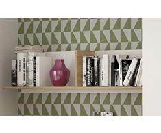 Scaffale Champion, colore cambria e bianco, 120 x 28 x 23 cm