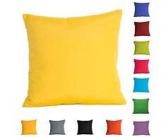 DHestia - Confezione da 2 federe per Cuscini, Decorazione Divano e Letto, 45 x 45 cm, in Tela, Colori (Giallo/Giallo), 45 x 45 cm