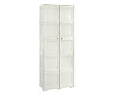 Tontarelli Omnimodus Armadio 5 Moduli, 5 Ripiani e 4 Vani Aperti, Bianco, 79x47x203 cm