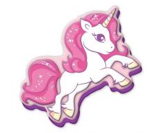 KIDS Cuscino Unicorno Velluto 48 x 44 cm, Multicolore, 48 x 44 cm