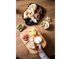 Vacu Vin Vassoio Doppio per lAccompagnamento della Birra, Bamboo, plÃ¡stico, Ceramica, Nero, Legno, S