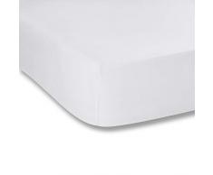 bianca Plain Dyed Percale sotto Letto 160, 100% aldodón, White, 160 X 200Â