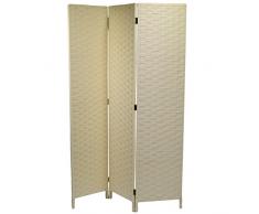 Vacchetti Giuseppe 42056500CR Paravento, 3 Ante, Legno, Crema, 40 x 1.8 x 170 cm
