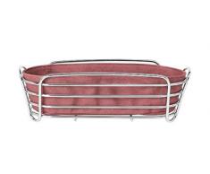 blomus DELARA - Cestino per Il Pane, in Acciaio Cromato e Cotone, con Rose, Ovale