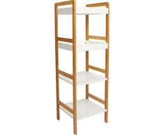 Premiere Housewares 2402905 Scaffale a 4 Livelli in BambÃ¹, Bianco
