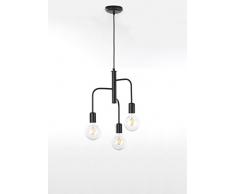 ONLI Mantis Lampada a Sospensione Stile Industriale E27, 8 W, Nero, 3 luci