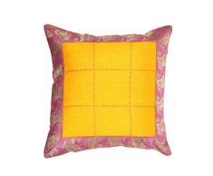 RAJRANG Indiana Handmade Paisley Cuscino Giallo Copertura per la Decorazione