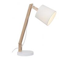 Brilliant hk14199s75, lampade da parete, metallo, 40Â W, E14, in legno chiaro/bianco, 16Â x 16Â x 53Â cm