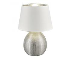 Reality Leuchten r50631089Â Luxor, lampada da tavolo, Ceramica, E27, Argento, 24Â x 24Â x 35Â cm