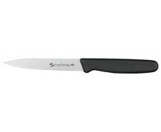 Sanelli Ambrogio Supra Spelucchino, Coltello per Tagliare Frutta e Verdura, Pelare Velocemente con Precisione, Acciaio Inossidabile, Nera