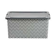 My Note Deco Scatola Graphik 35L, Plastica, Grigio/Bianco, 51,5Â x 36,5Â x 25Â cm